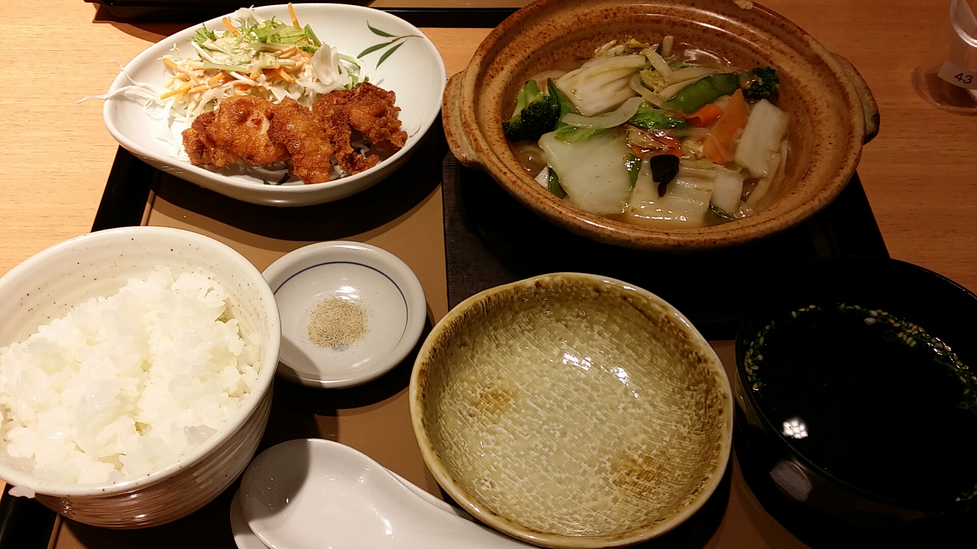 土鍋八宝菜定食 よこっちゃ食事日記